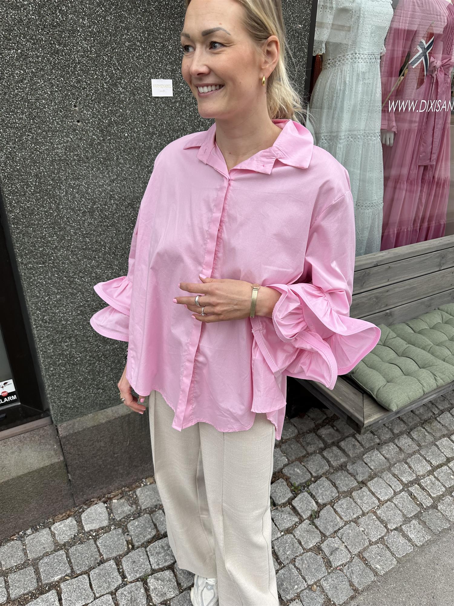 Flounce Blouse Hot Pink