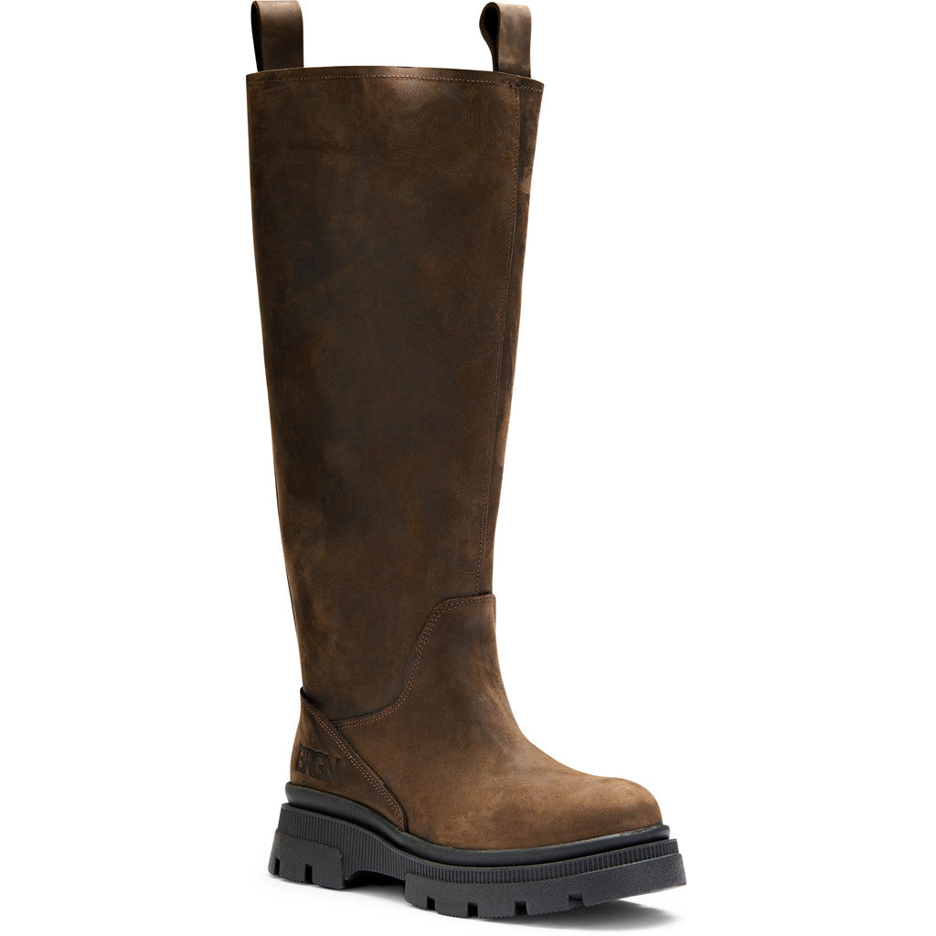 High Leather Boots Brown