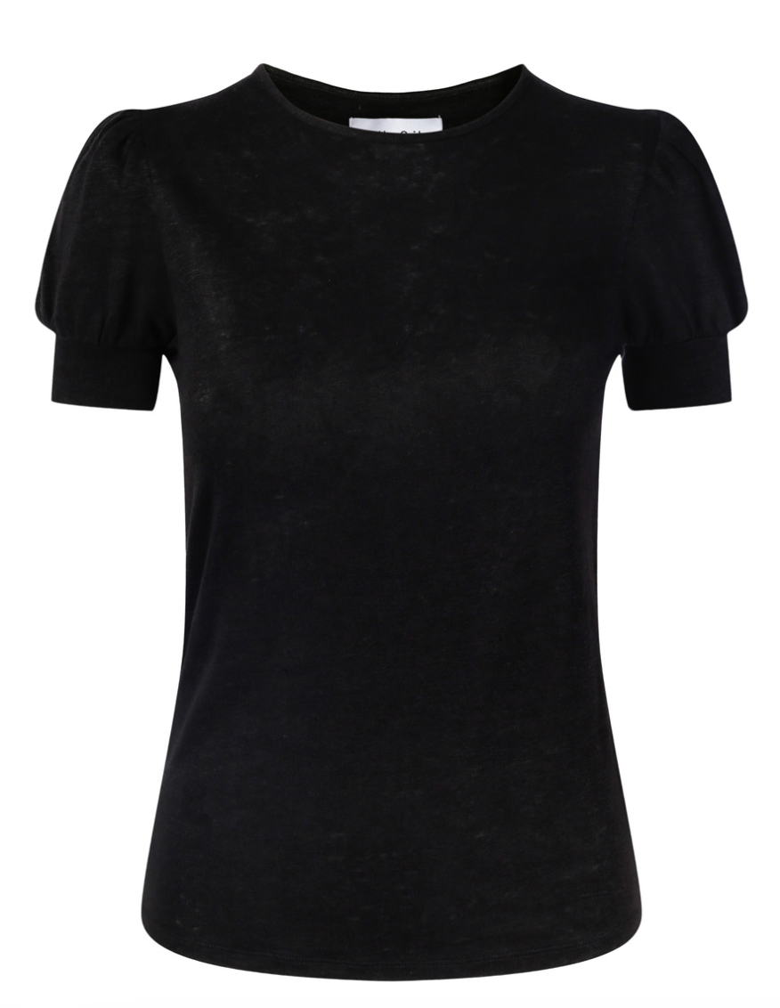 Madeleine Linen Tee Black