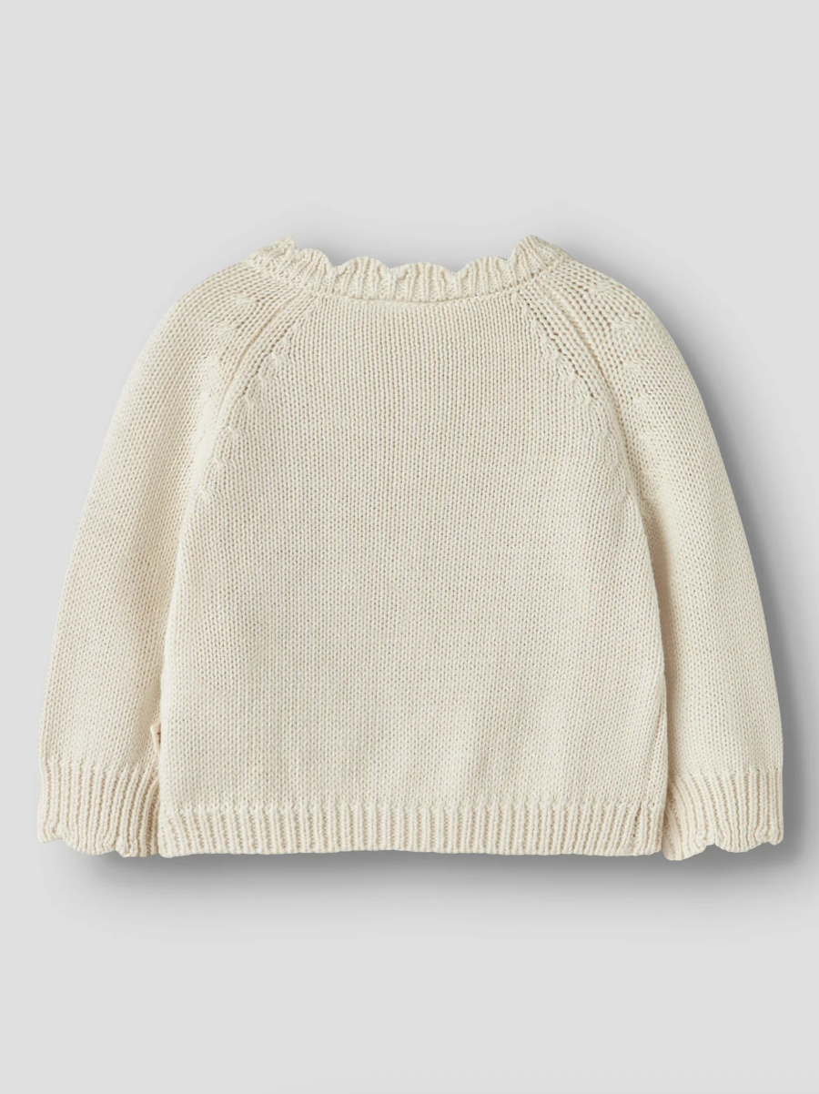 Ramla Ls Short Knit Cardigan Turtledove