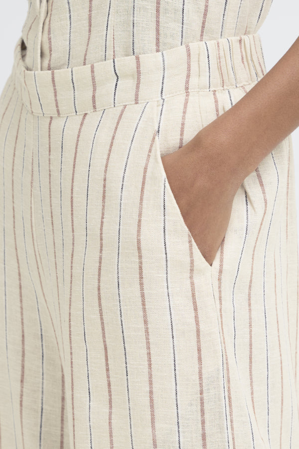 Linno Pants Brown Stripe
