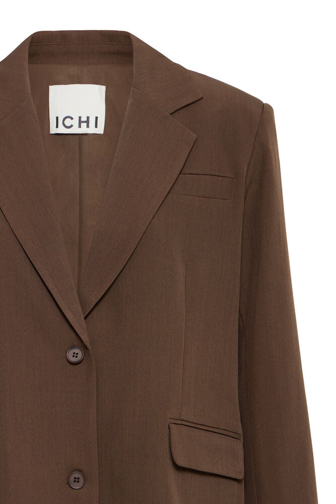 Fava Oversized Blazer Slate Black Melange Brown