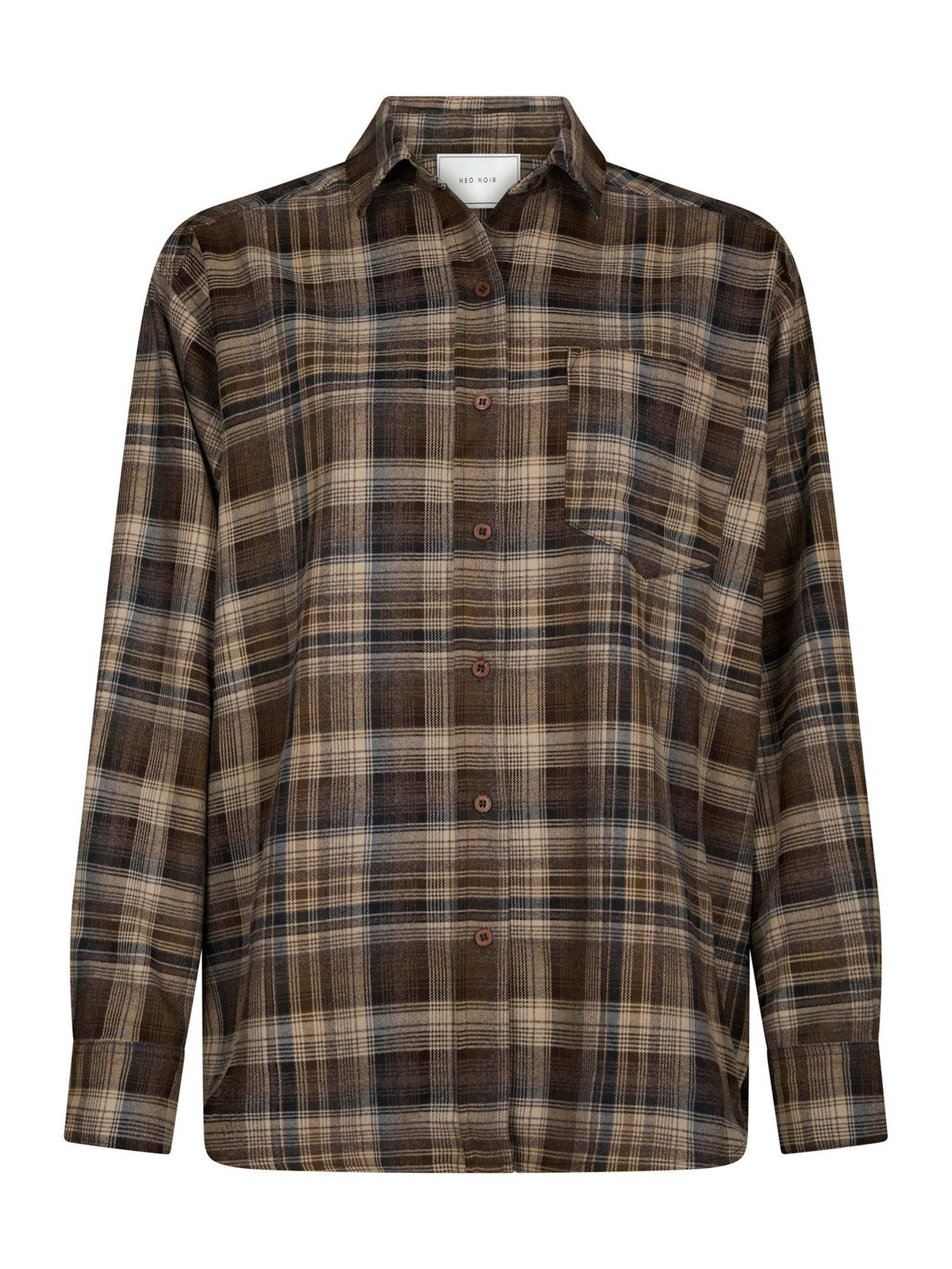 Dalma Flannel Check Shirt Dark Taupe