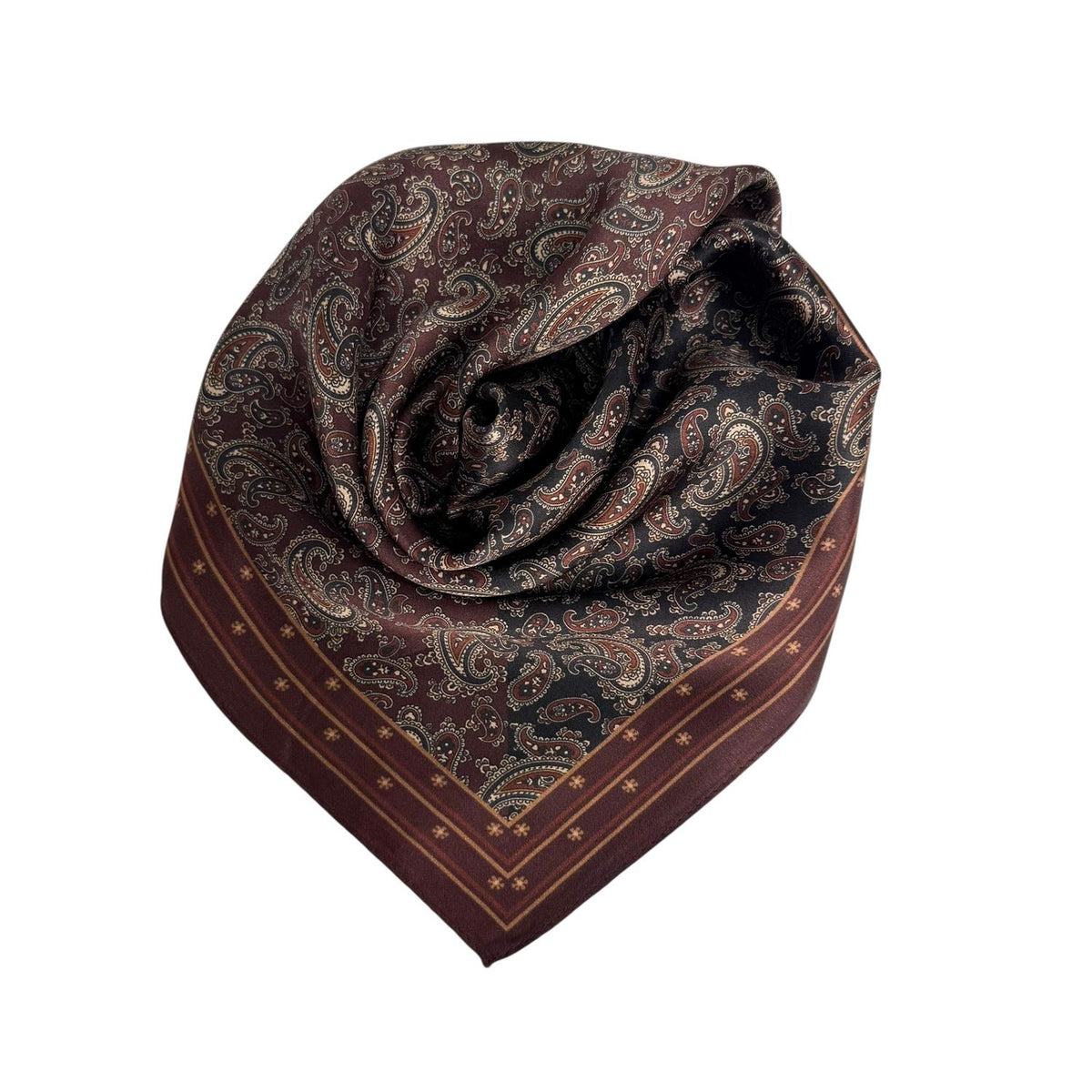 Silkeskjerf Brunsort Paisley #82