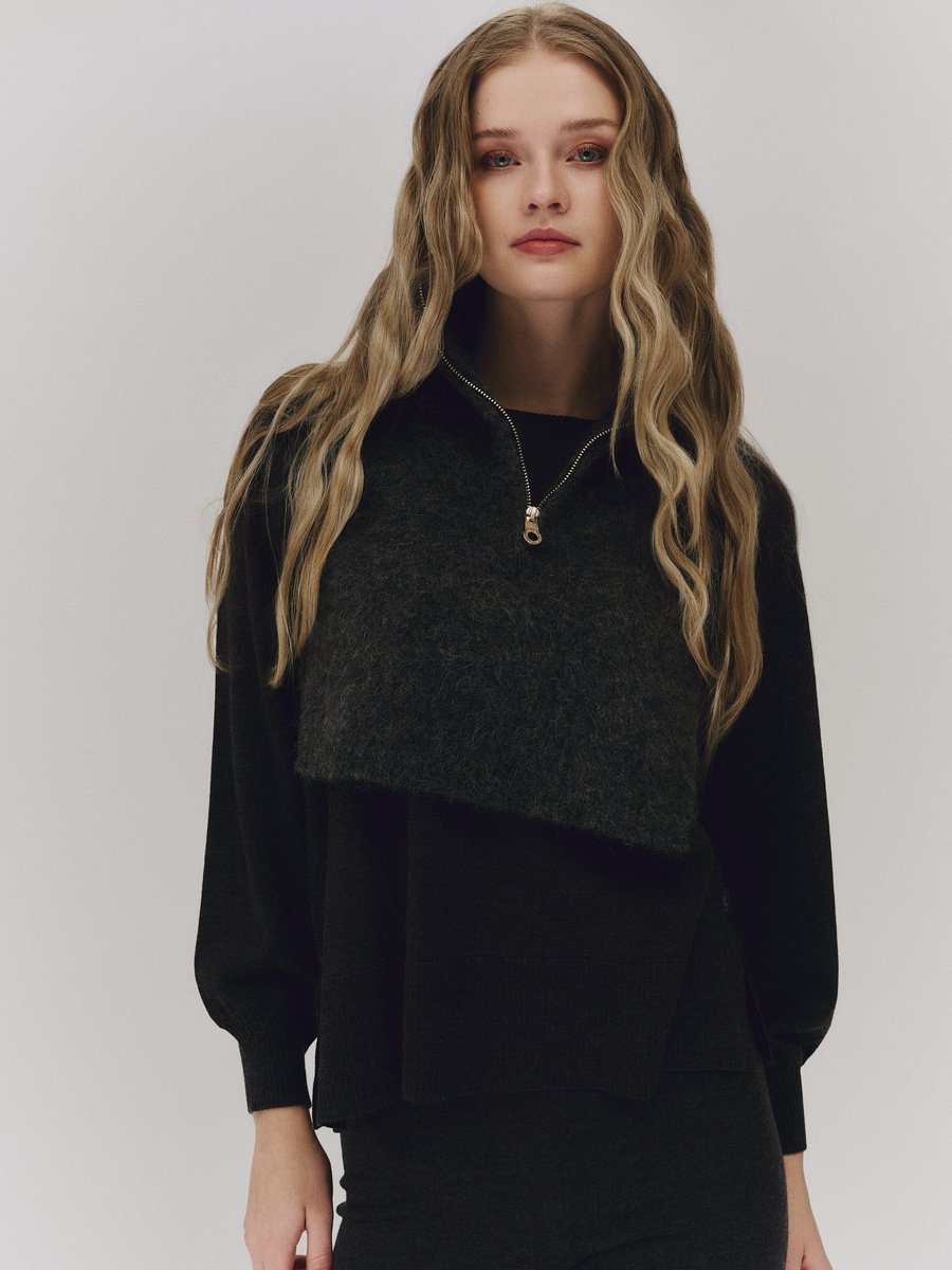 Belinda Chunky High Neck Charcoal