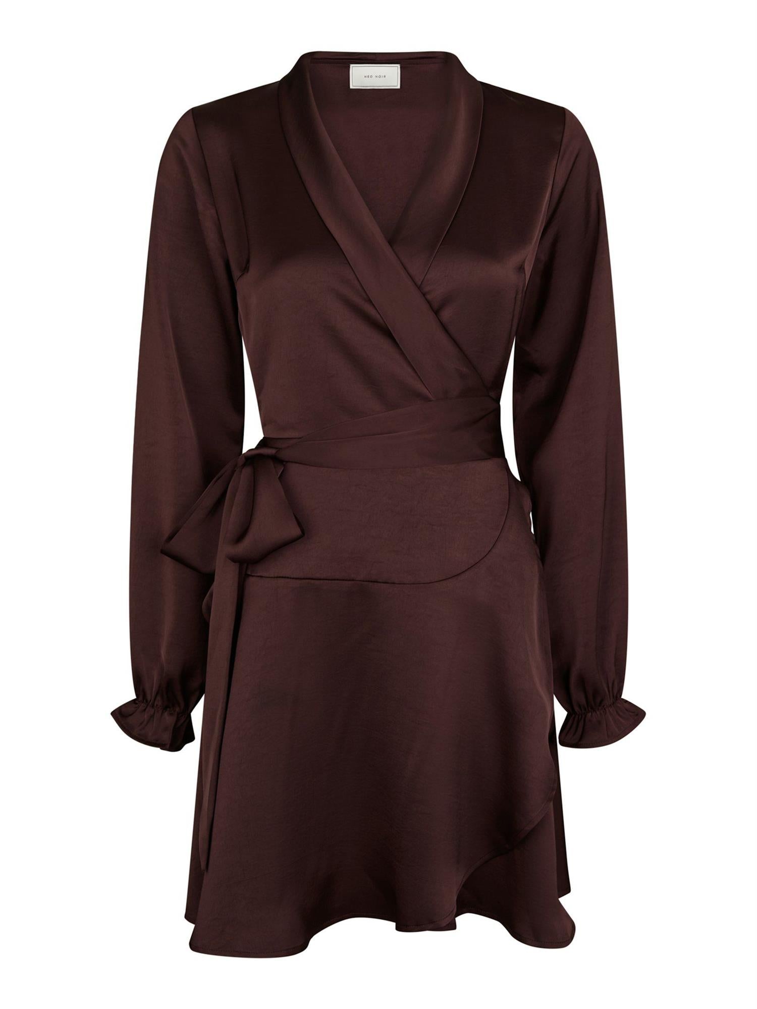 Colbie Heavy Sateen Dress Burgundy