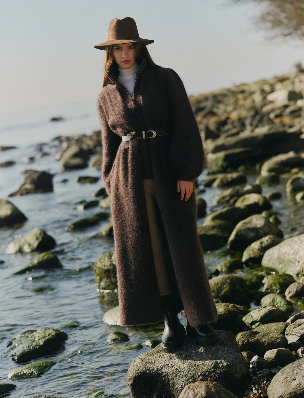 Olivia Chunky Cardigan Dark Brown