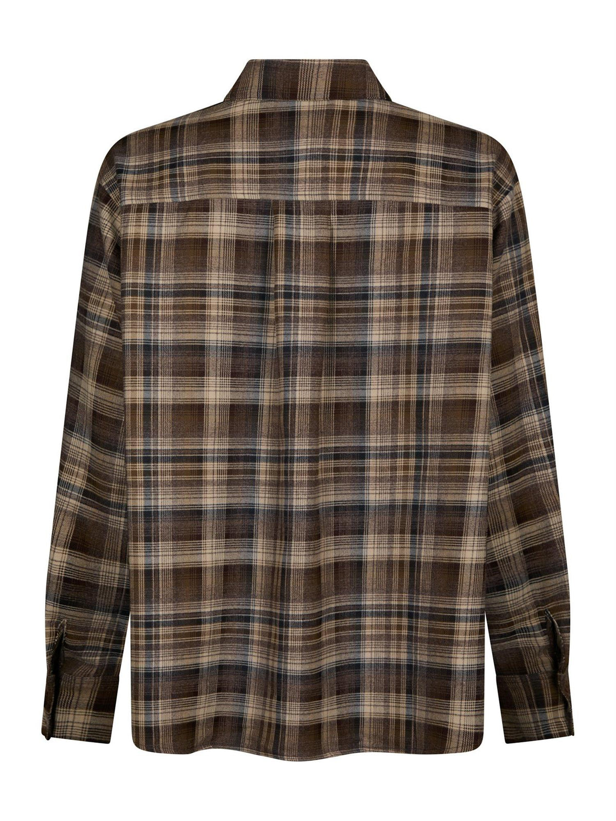 Dalma Flannel Check Shirt Dark Taupe