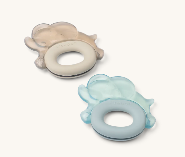 Rita Elephant Cooling Teether 2-Pack Sandy/Dove Blue