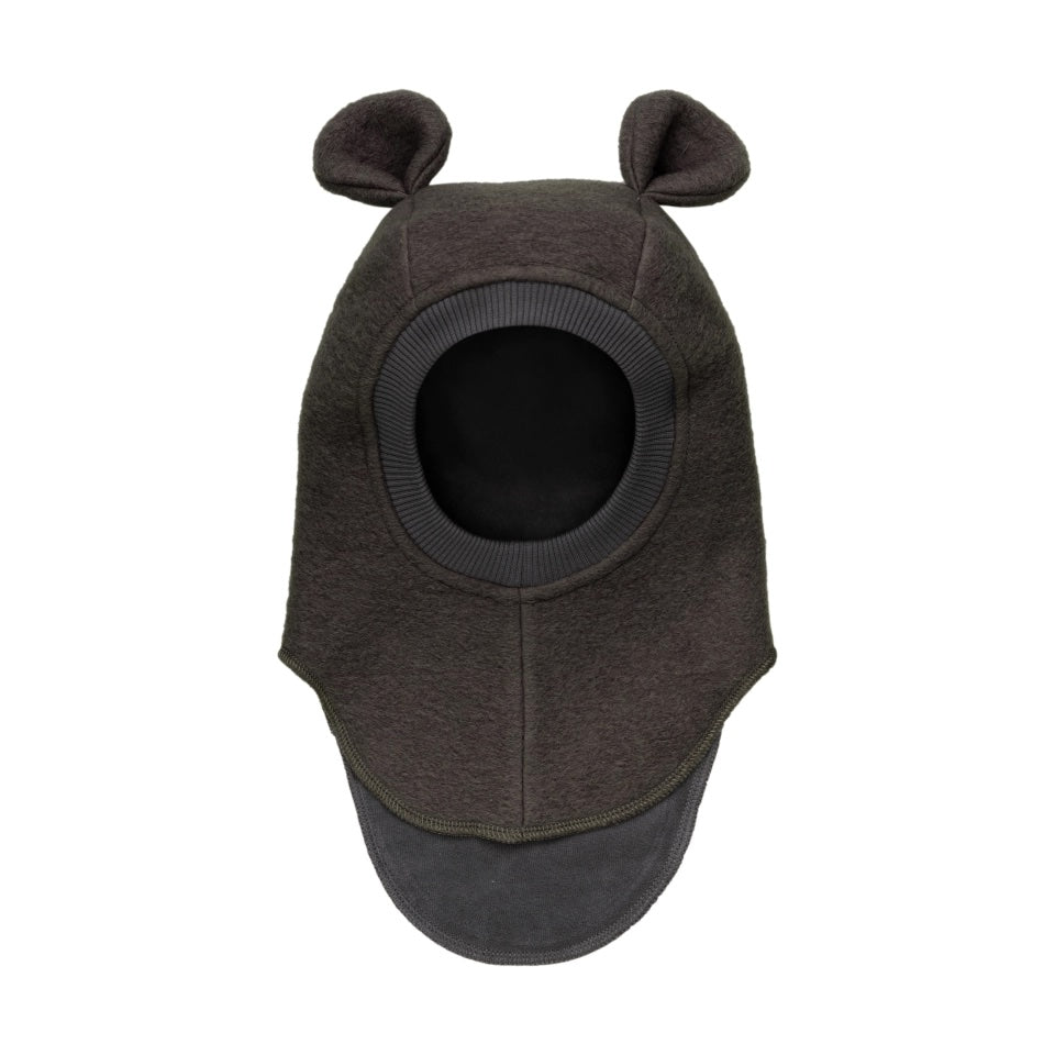 Balaclava Ears Wool Dark Brown Melange