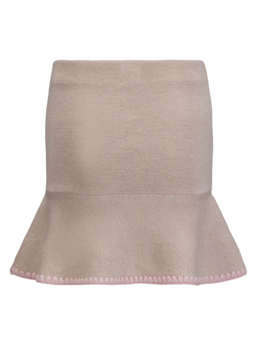 Sally Merino Skirt Beige Melange
