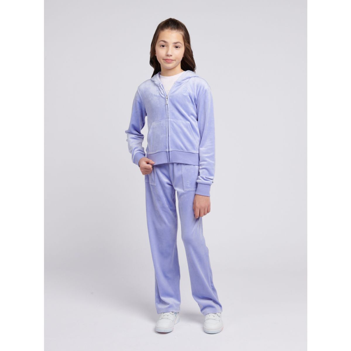 Tonal Velour Zip Tru Hoodie Jacaranda