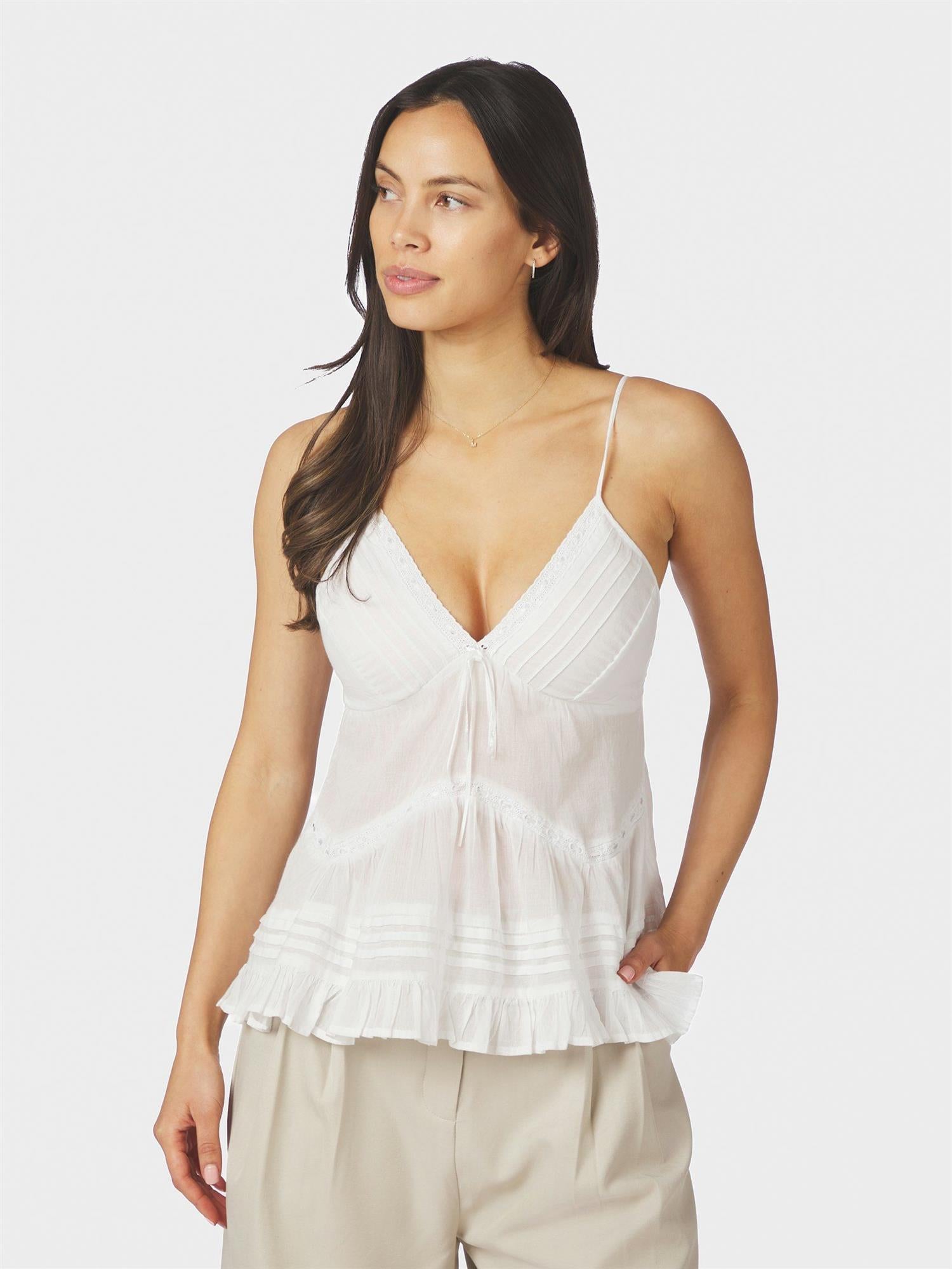 Elvena Voile Top White