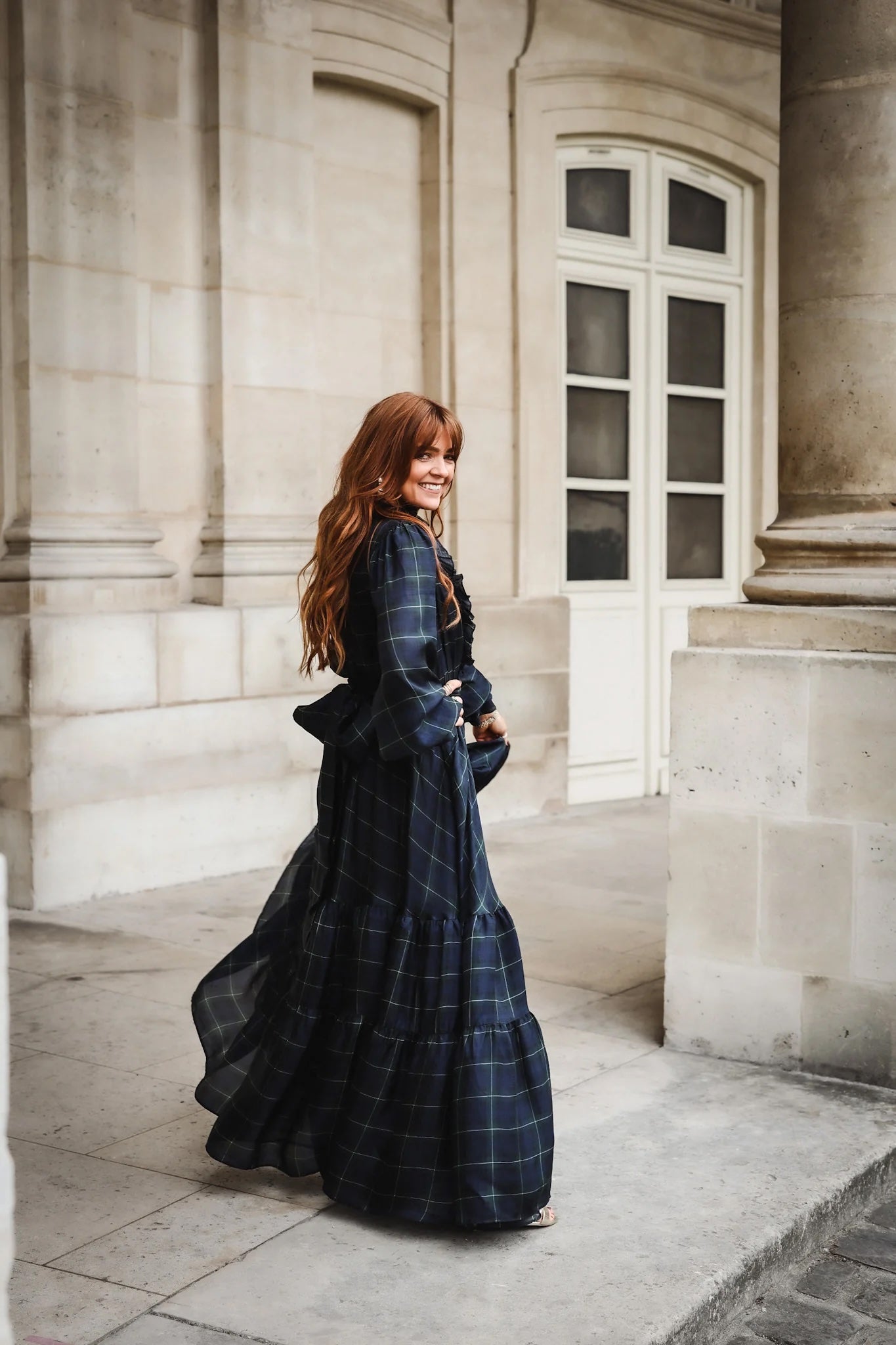 Check Showpiece Dress Check Print