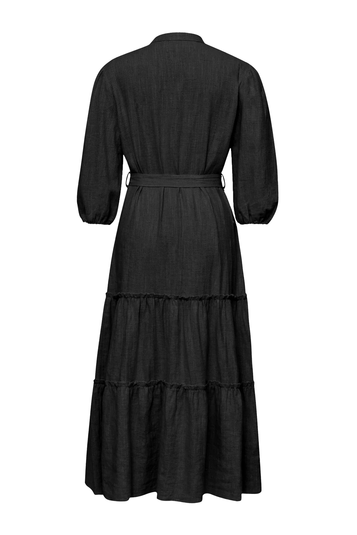 Linen Long Dress Black
