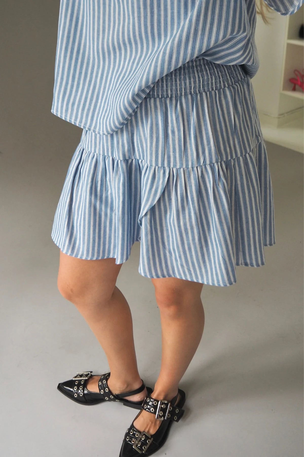 Safia Skirt Blue/White Stripe