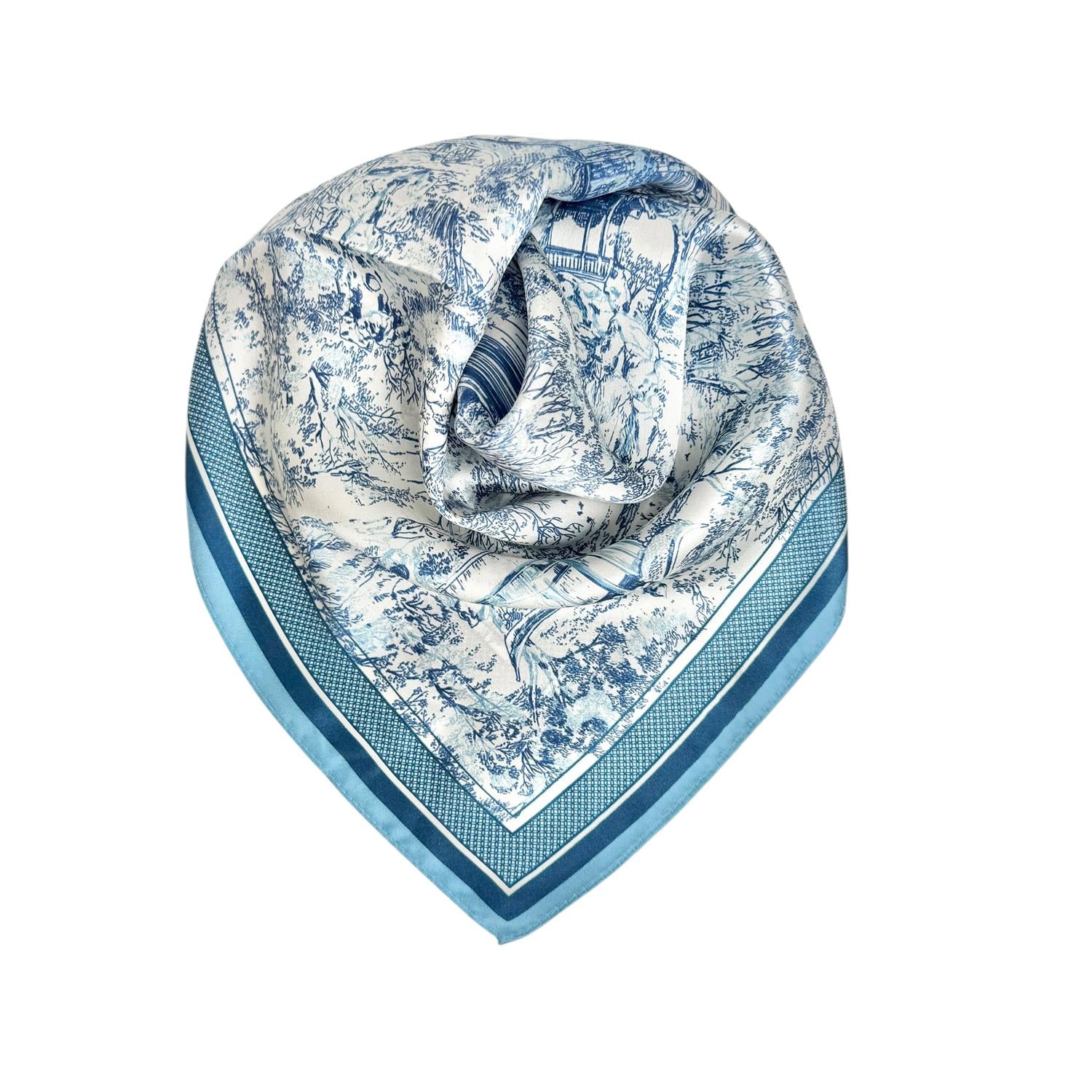 Silkeskjerf Blue Landscape #65