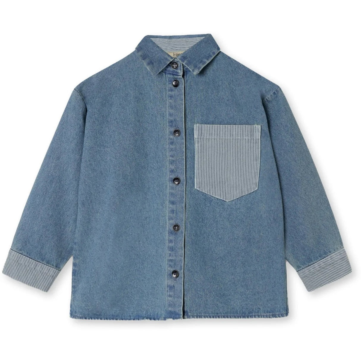 Don Contrast Ls Shirt Medium Denim Blue