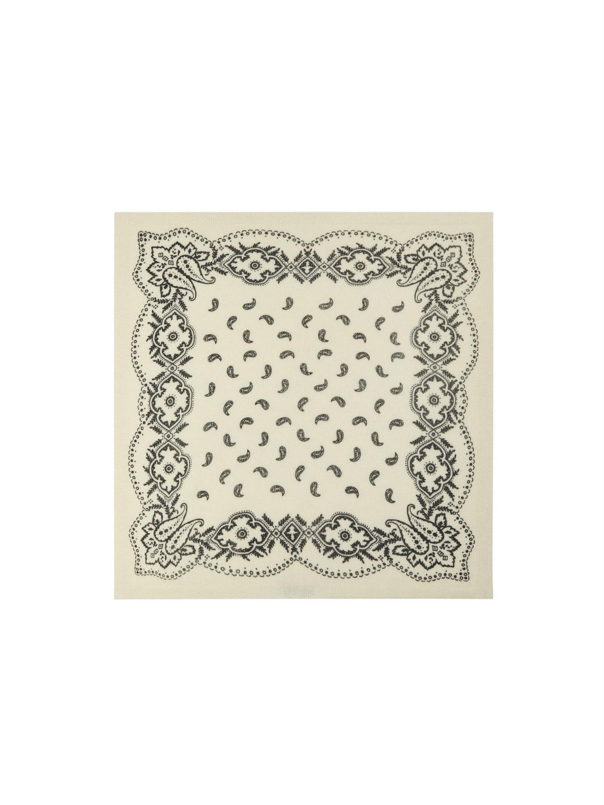 Adelina Paisley Knit Scarf Off White