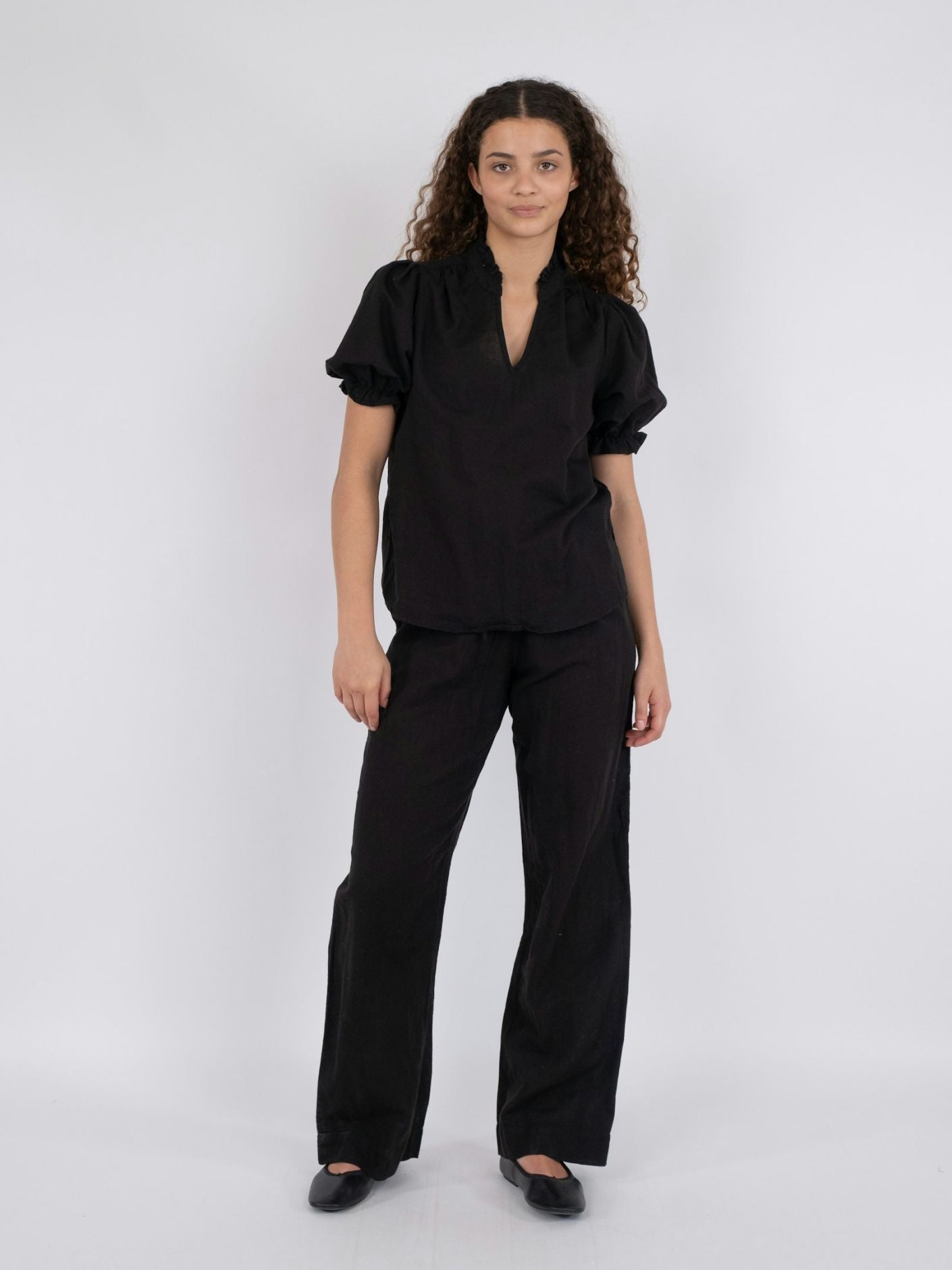 Odesa Linen Blouse Black