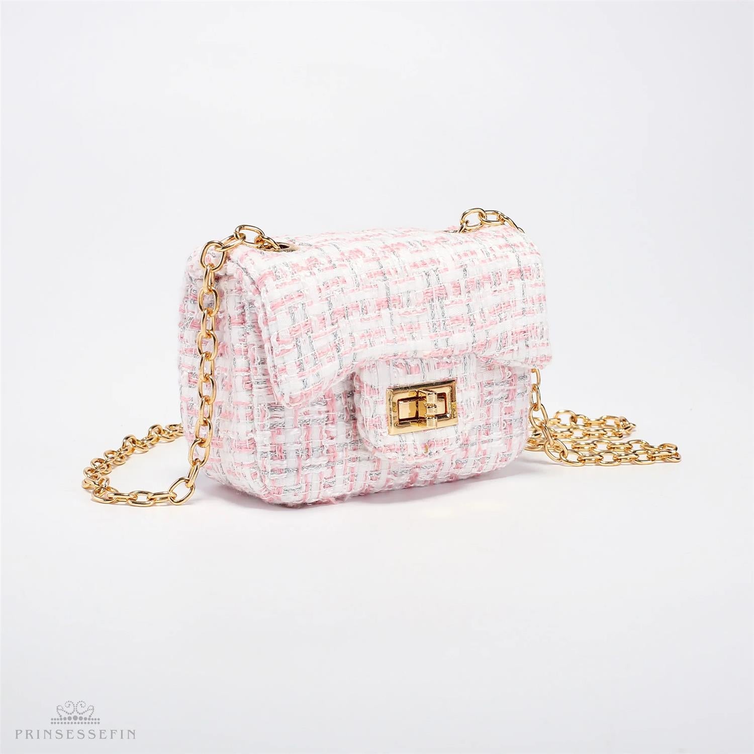 Isadora Plaid Handbag Pink/Silver - Small