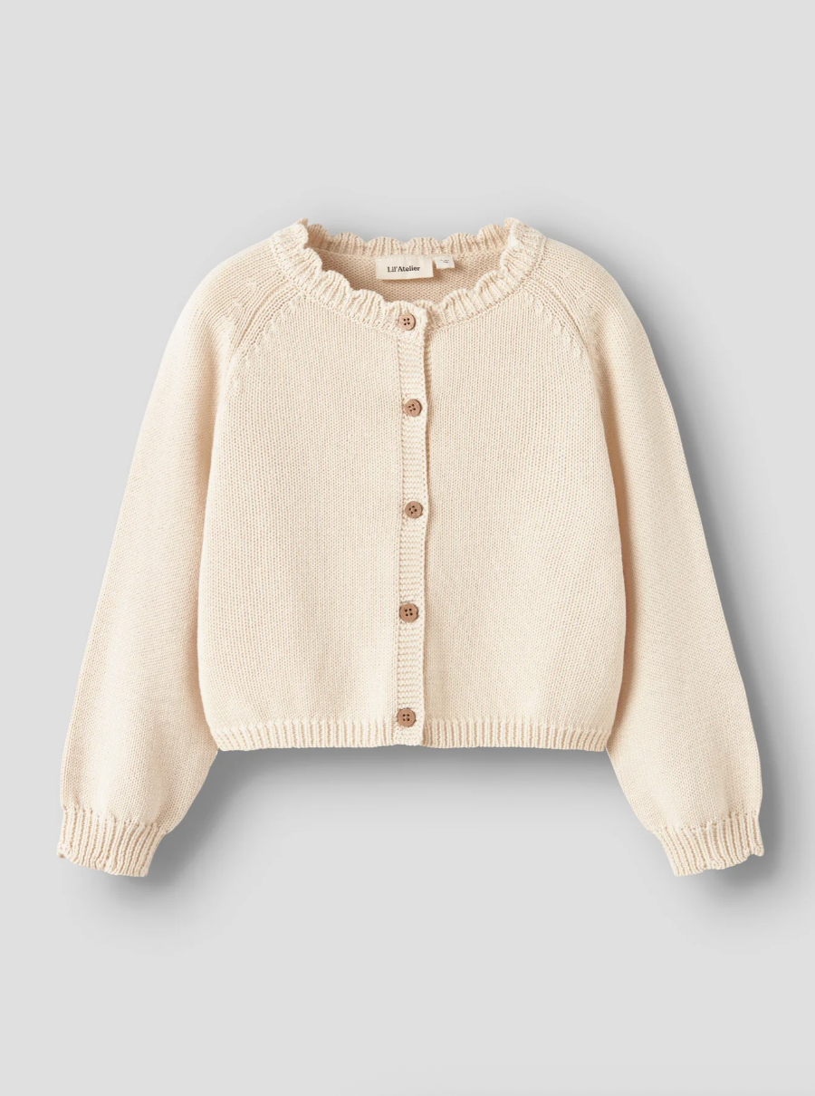 Ramla Ls Short Knit Cardigan Top Turtledove