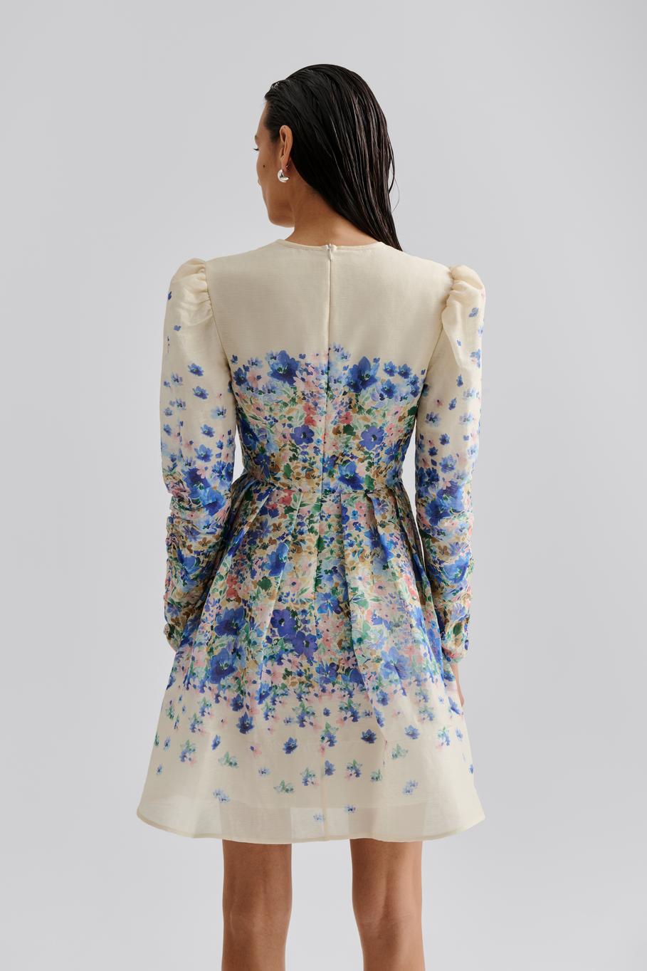 Leoni Silk Blend Mini Dress Ditsy
