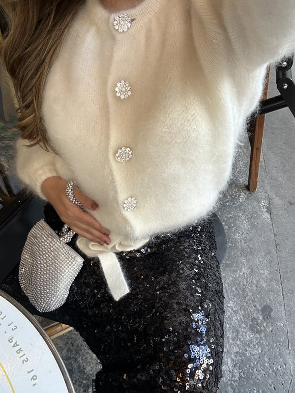 Franca Lux Chunky Cardigan White