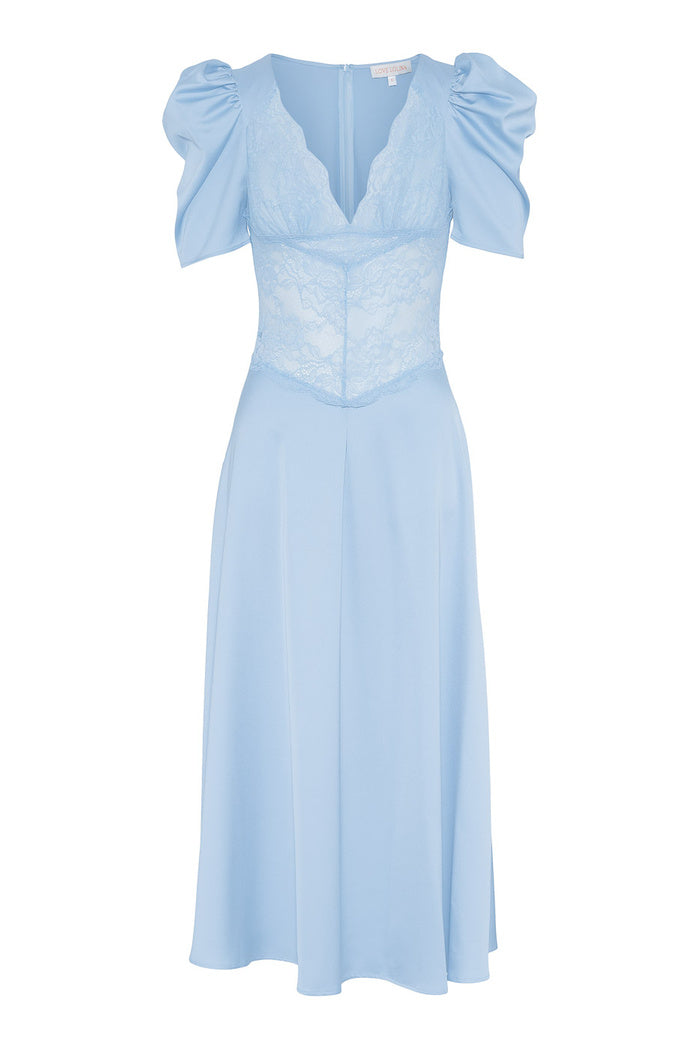 Francis Lace Midi Dress Light Blue