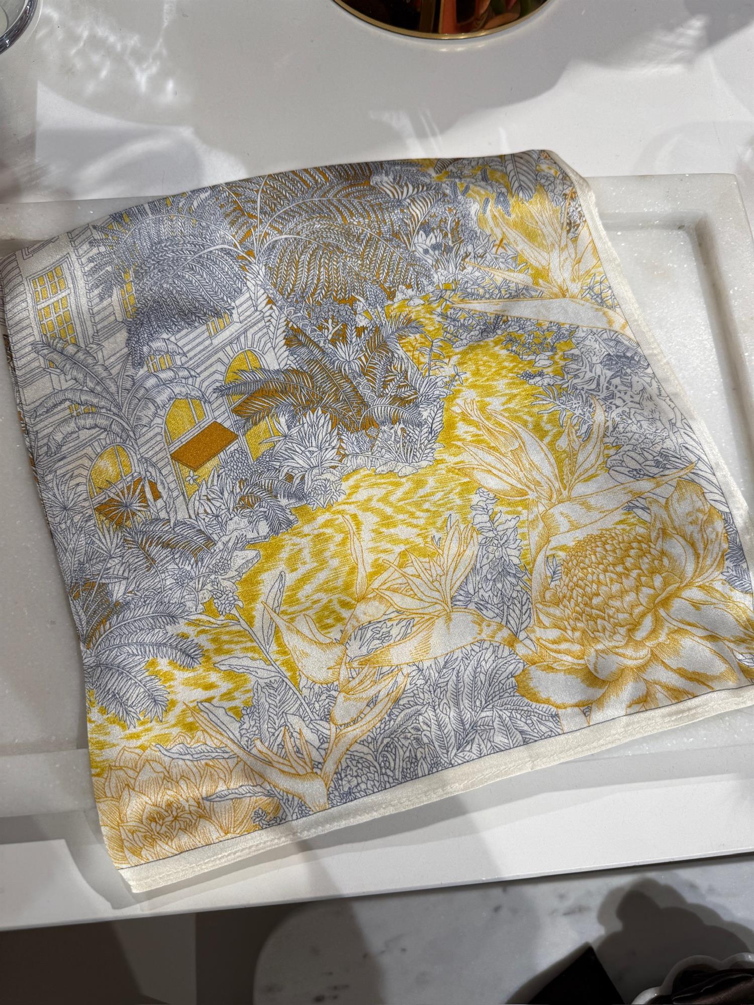 Silkeskjerf Blå/Gul #35