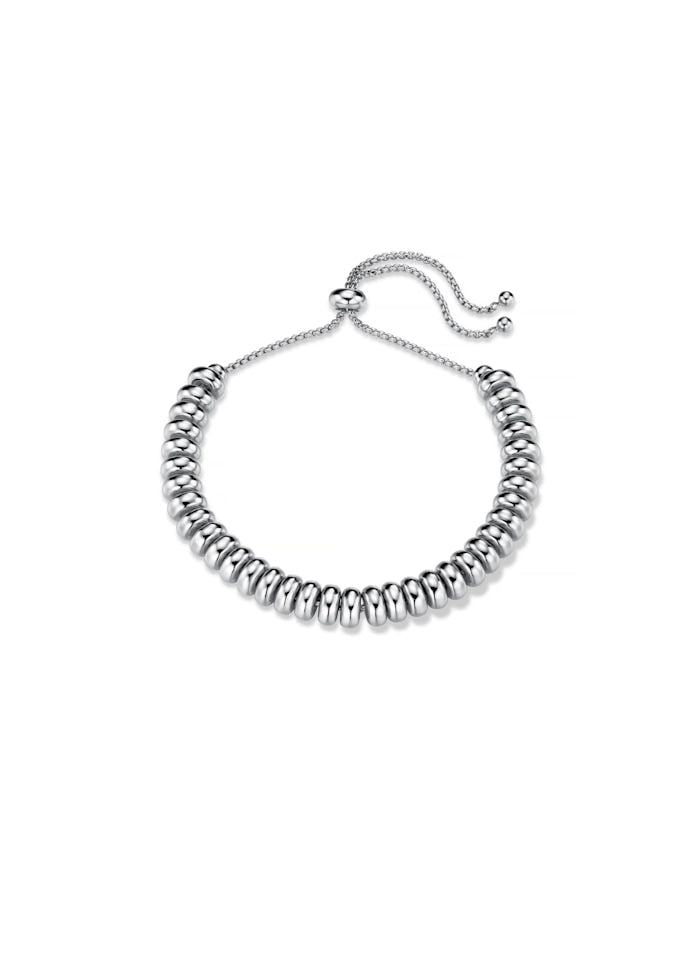 Metal Nugget Slider Bracelet Silver