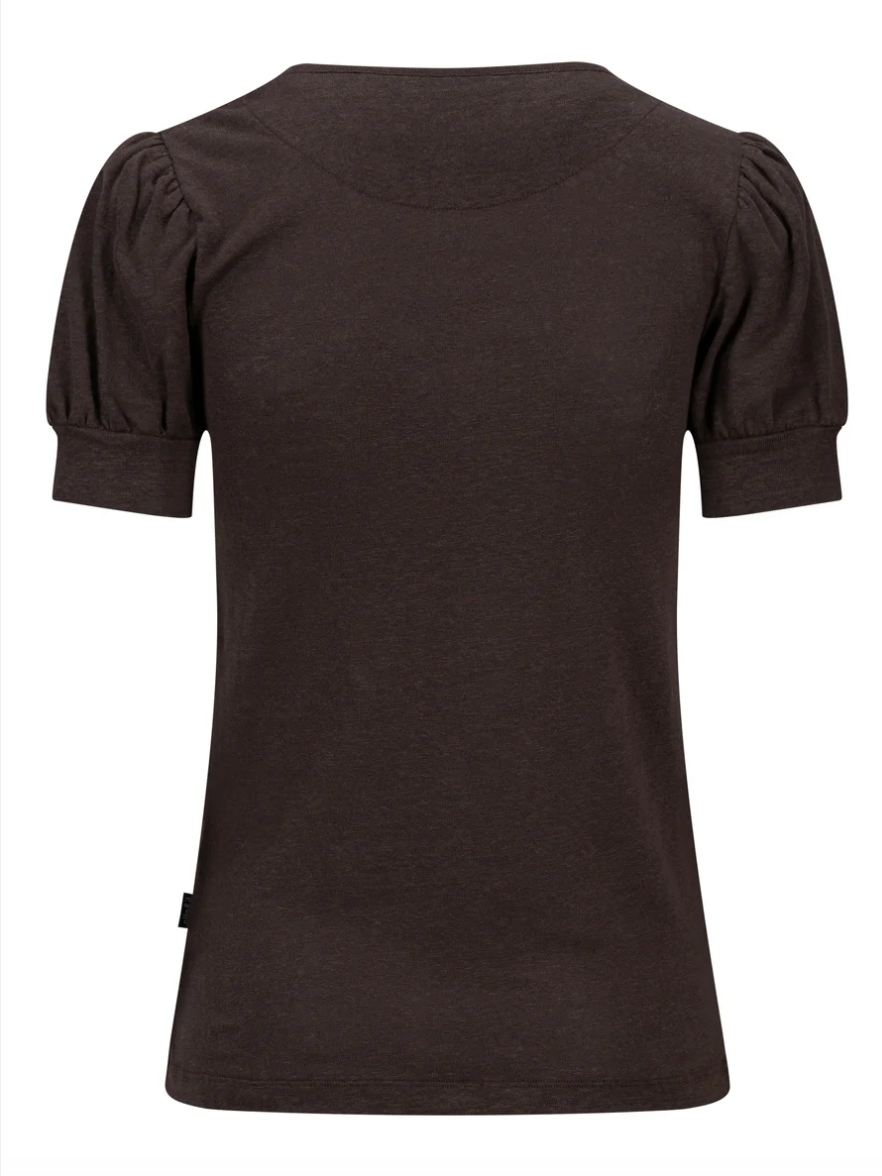 Madeleine Linen Tee Dark Brown