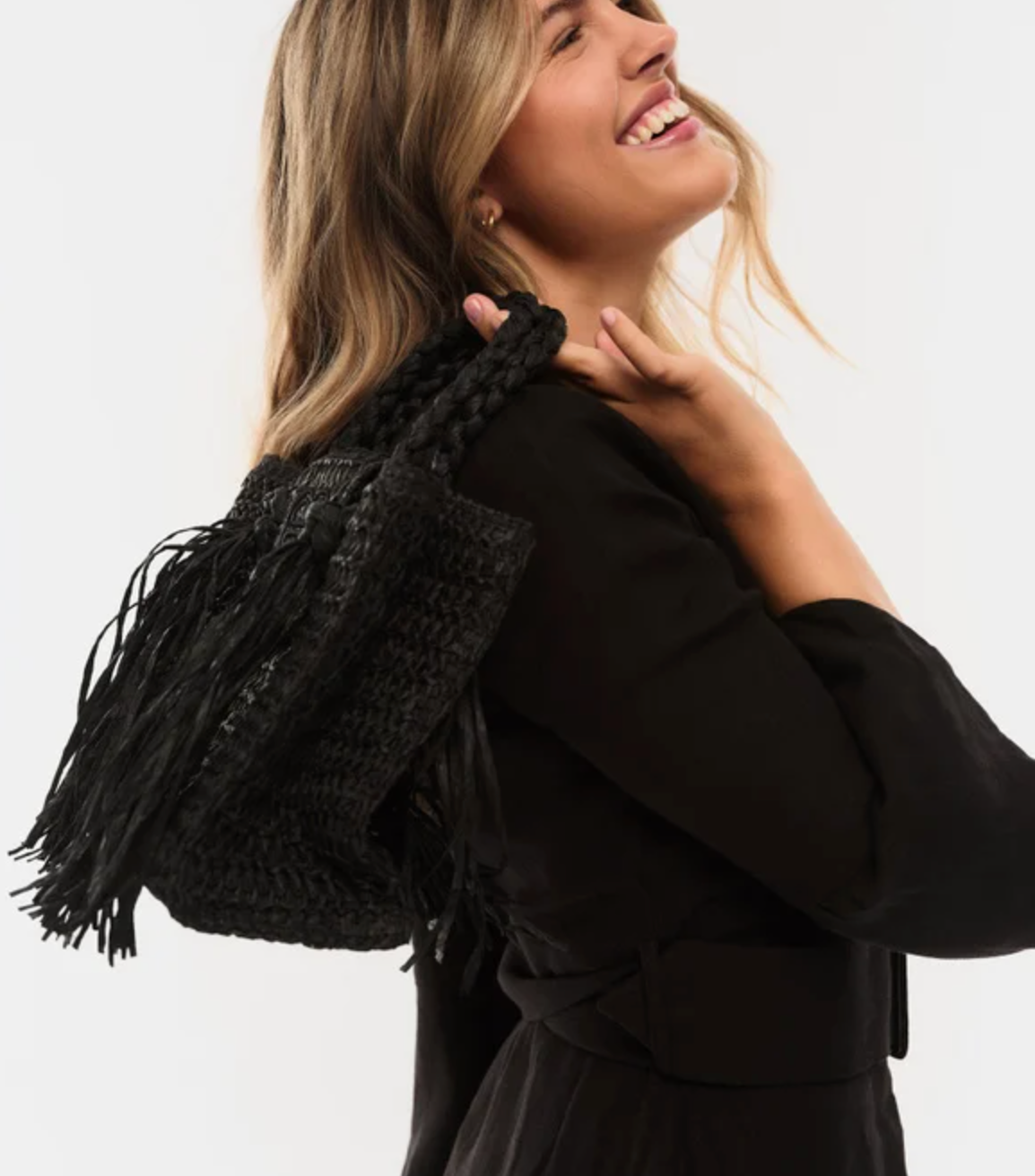 Sigrid Straw Bag Black