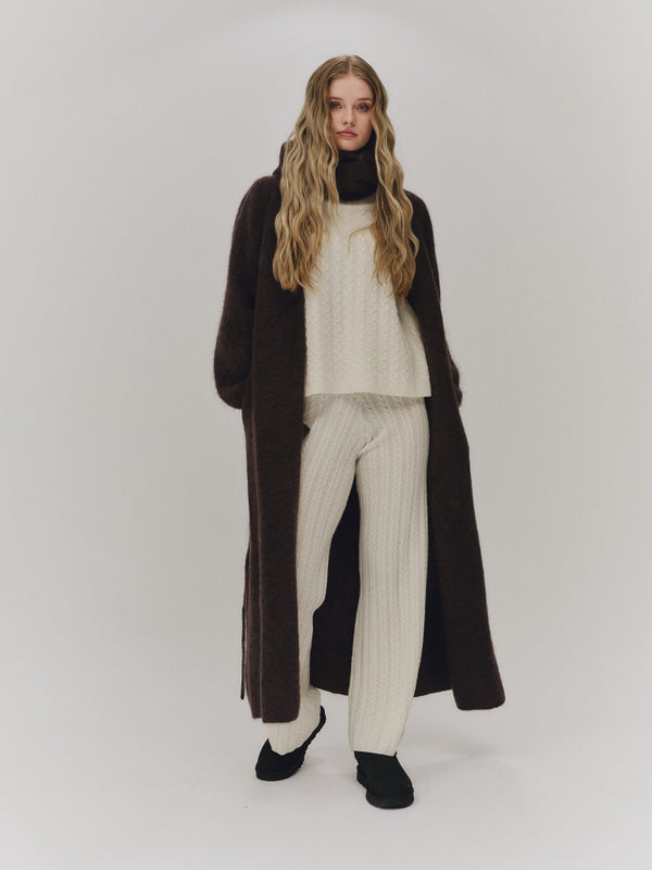 Olivia Chunky Cardigan Dark Brown