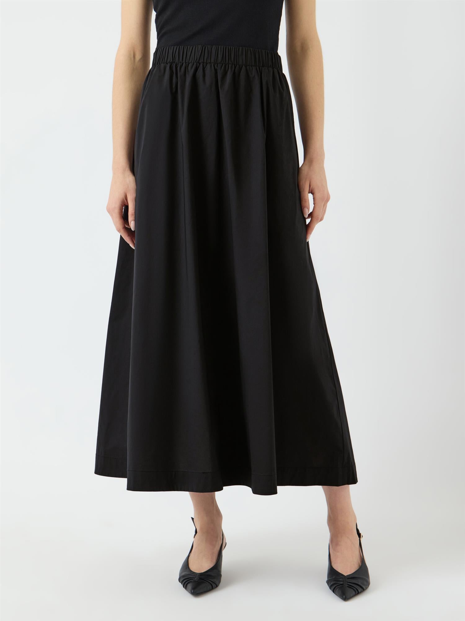 YASULEA HW Long Skirt Black