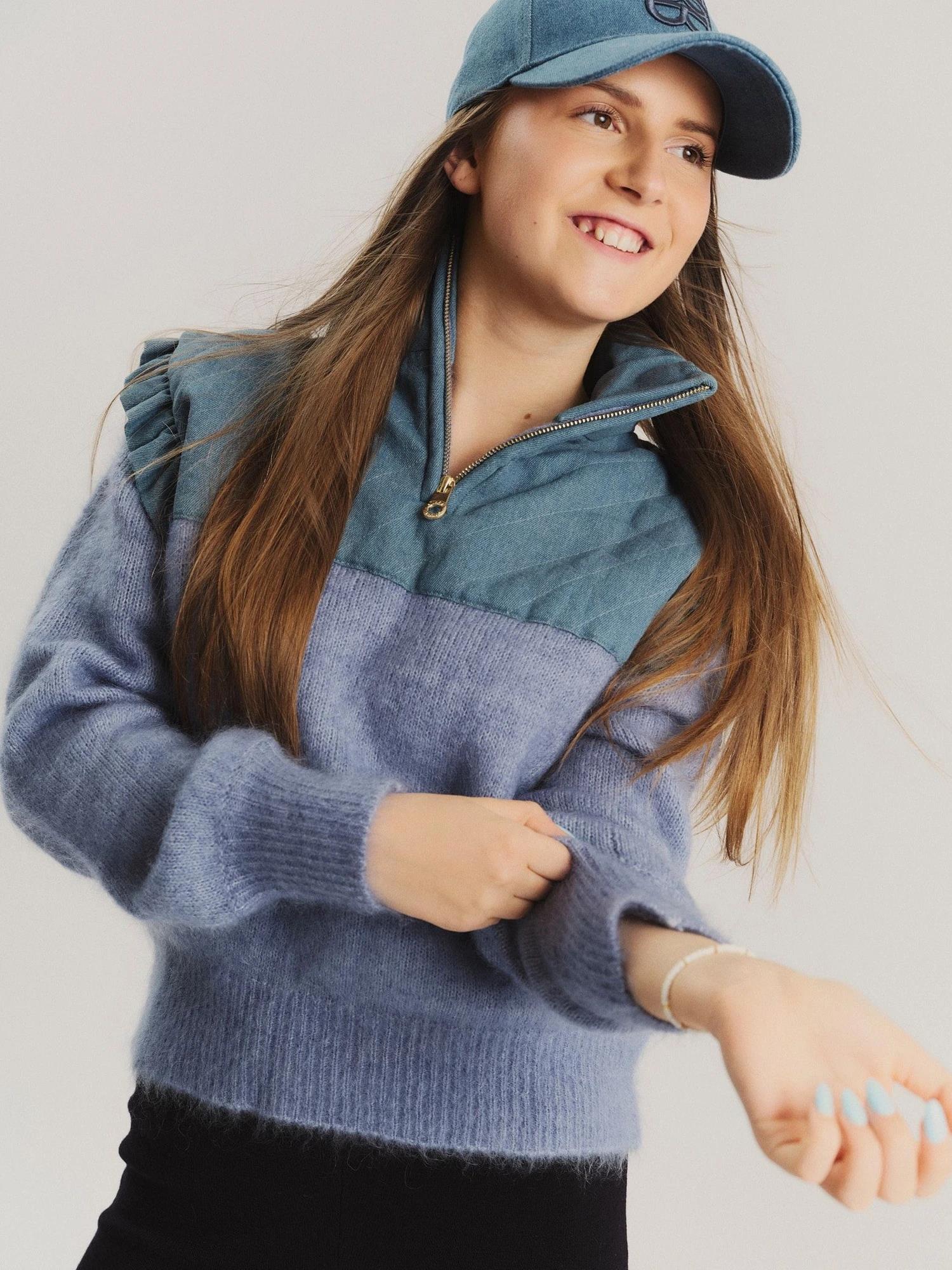 KIDS Liss Chunky Sweater Denim Blue