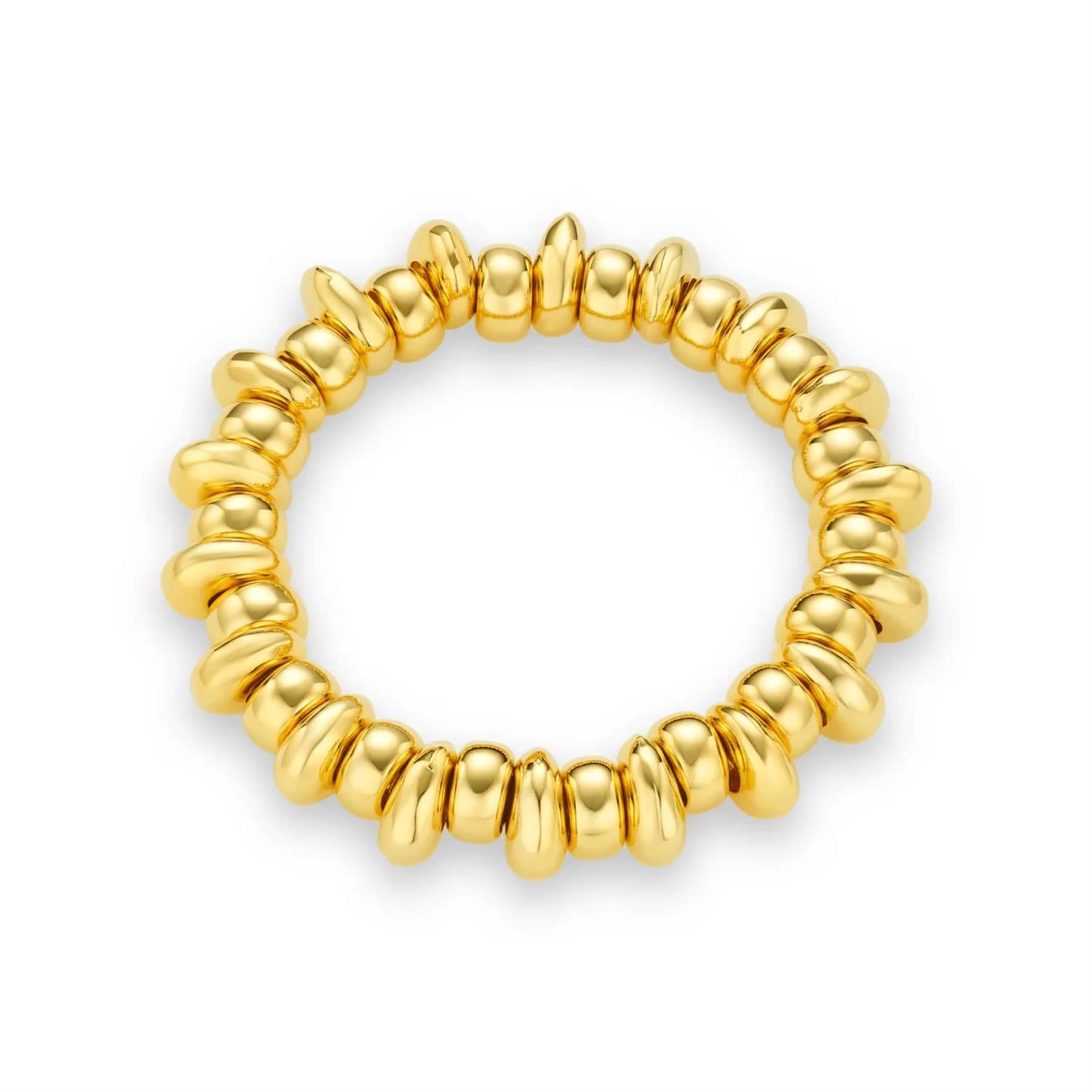 Polished Metal Nugget Stretch Bracalet