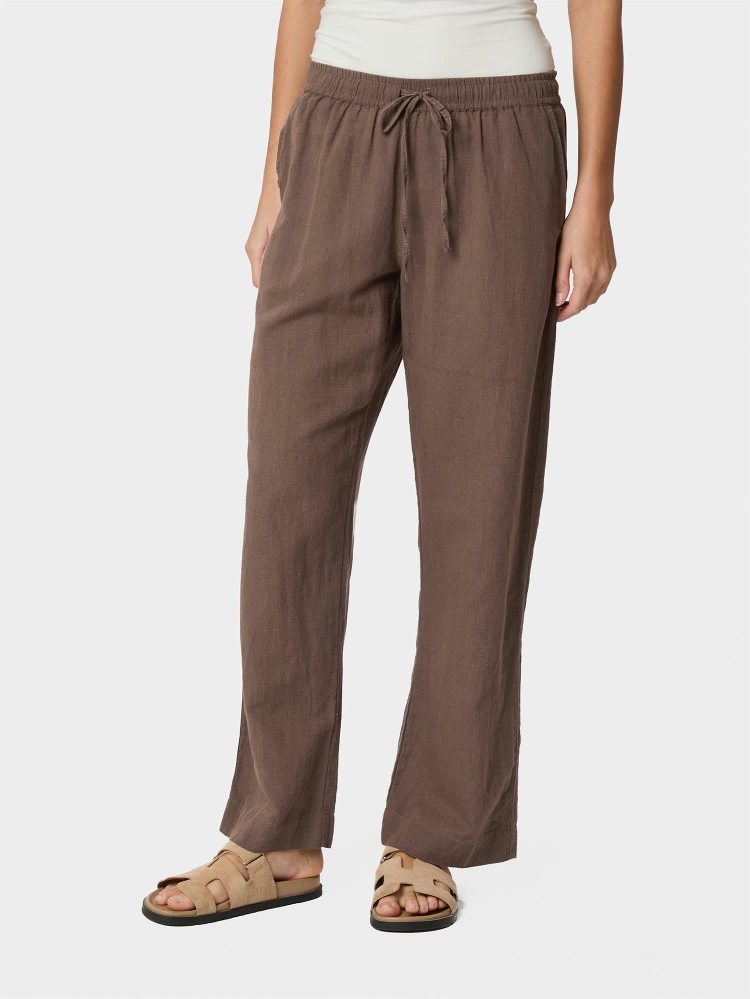 Sonar Linen Pants Dark Brown