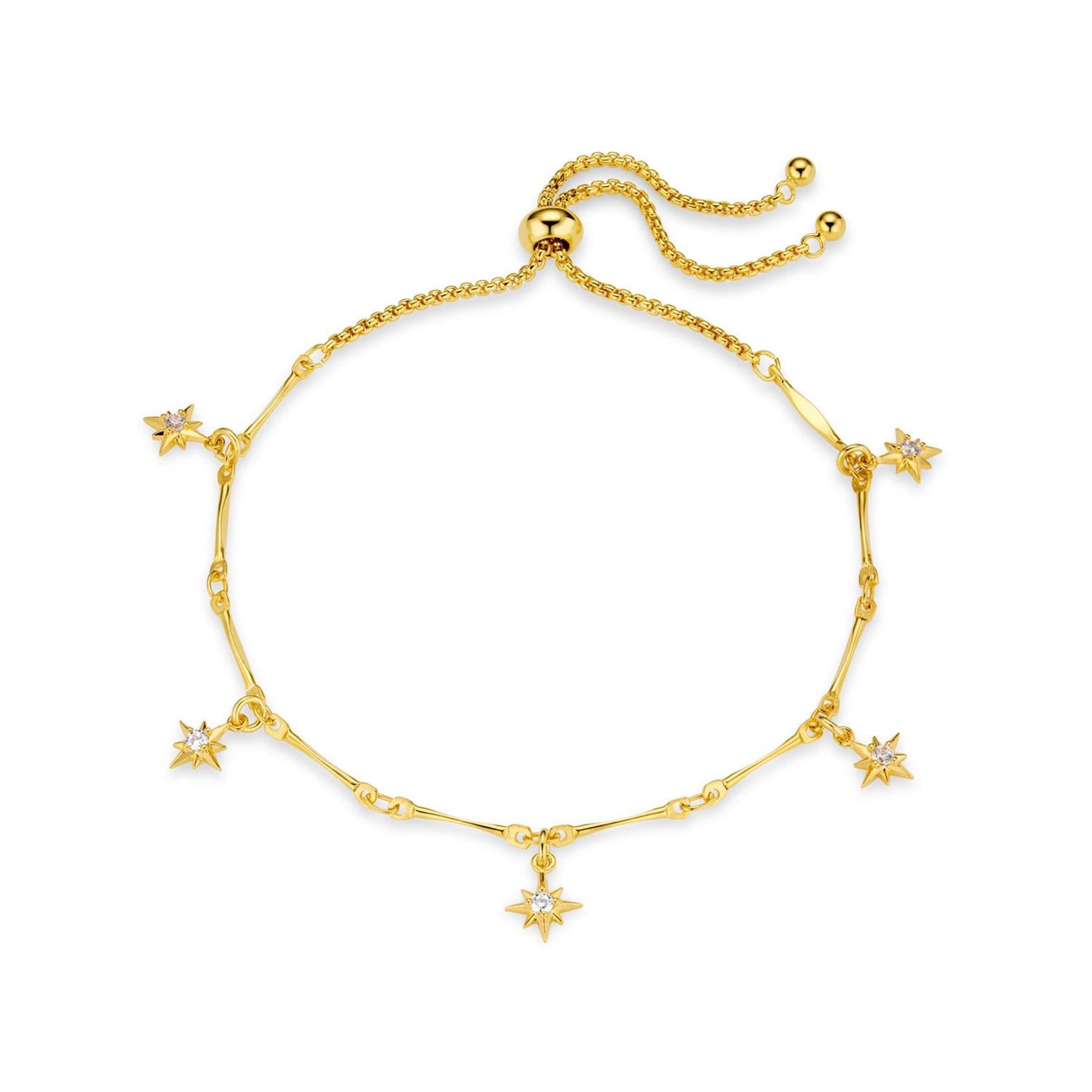 Crystal Starburst Multi Charm Slider Bracelet