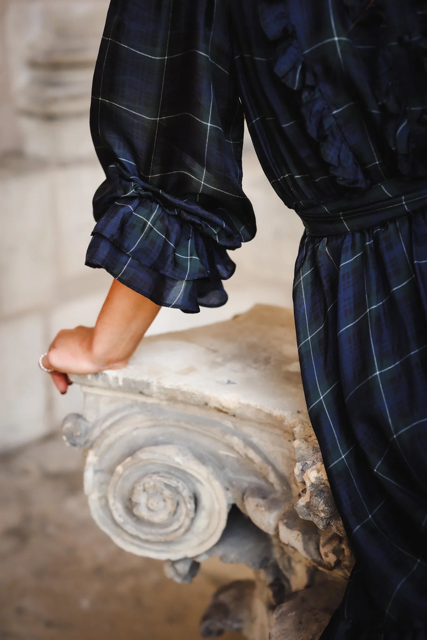 Check Showpiece Dress Check Print