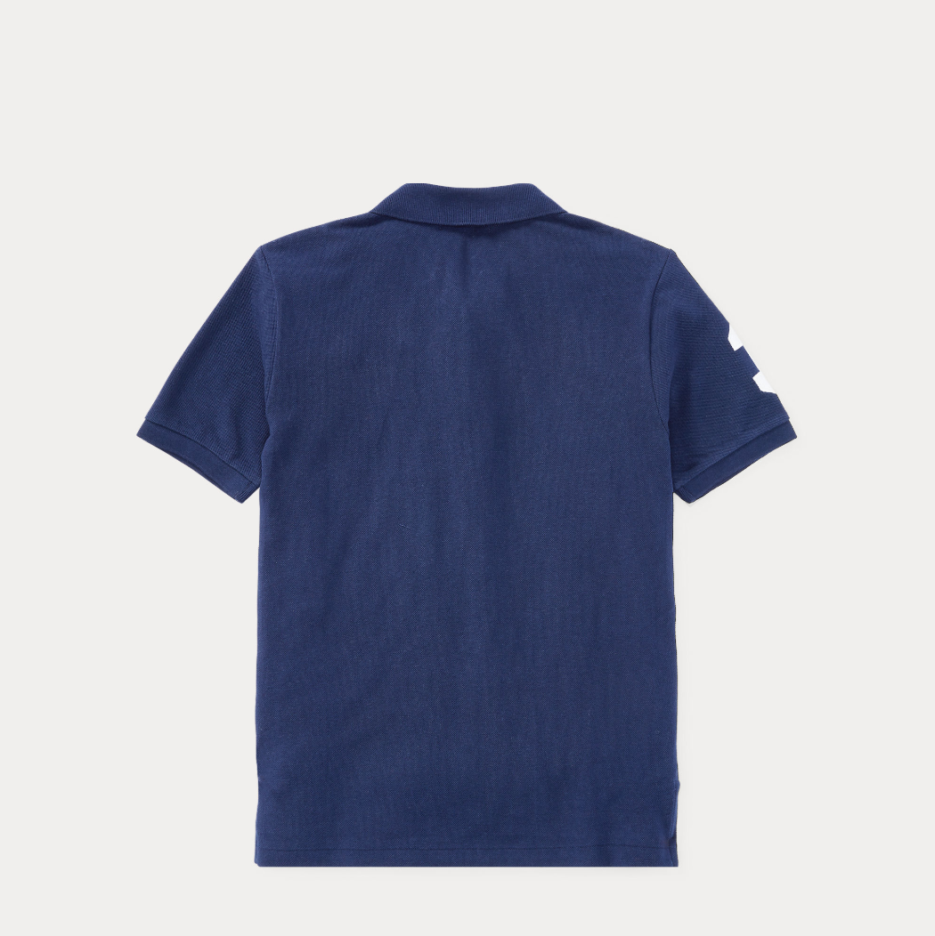 Slim Fit Cotton Mesh Refined Navy