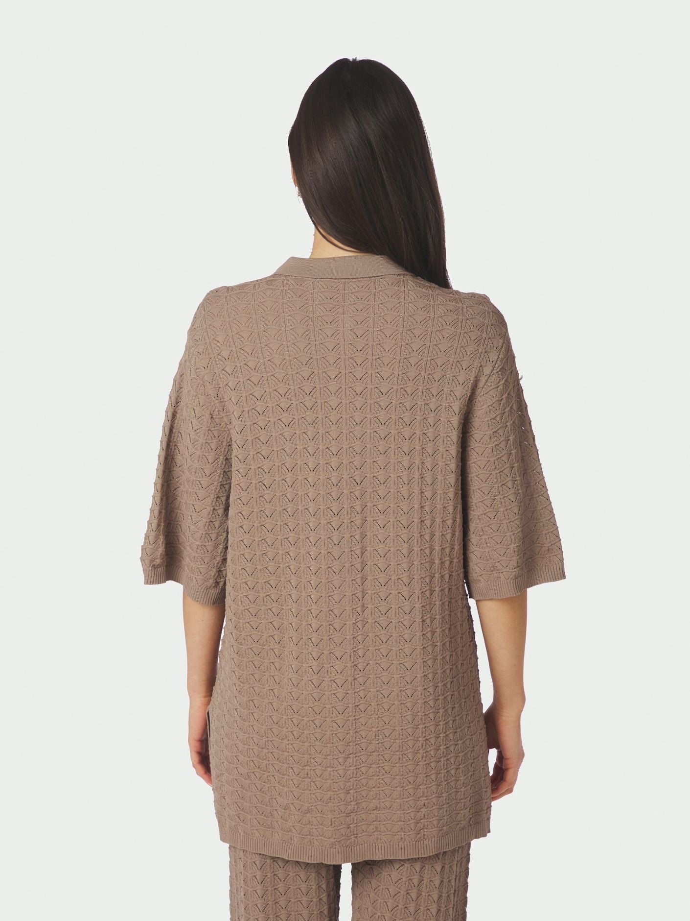 Sette Fine Crochet Blouse Taupe