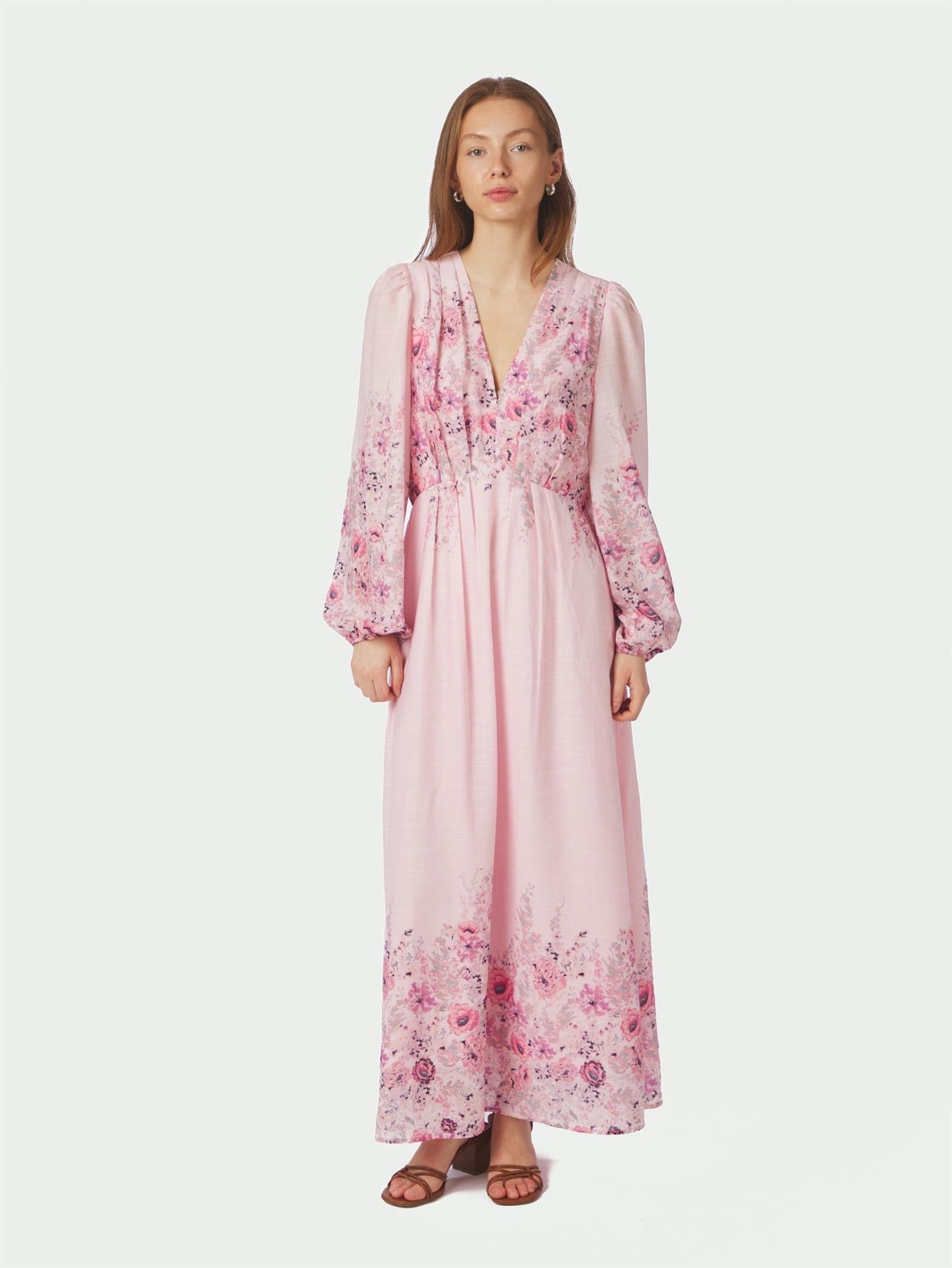 Silfi Flower Print Dress Dusty Rose