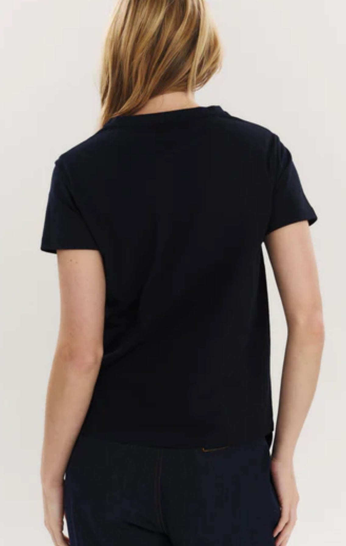 Elfreda Embroidery Tee Navy