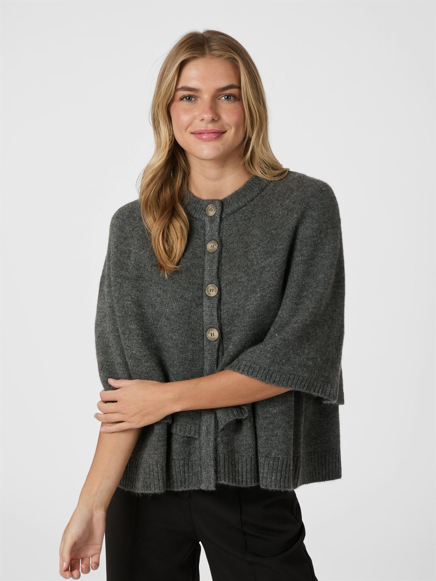 Josei Double Knit Cape Grey