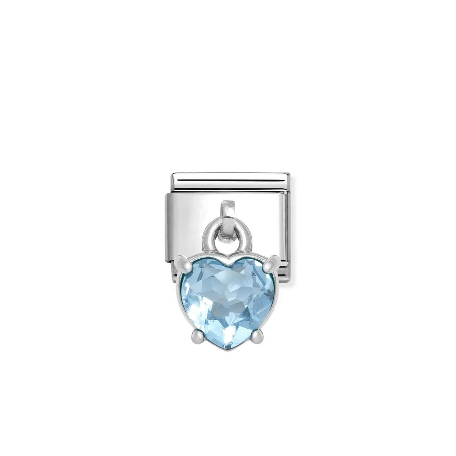Zirkon Drop Heart Blue