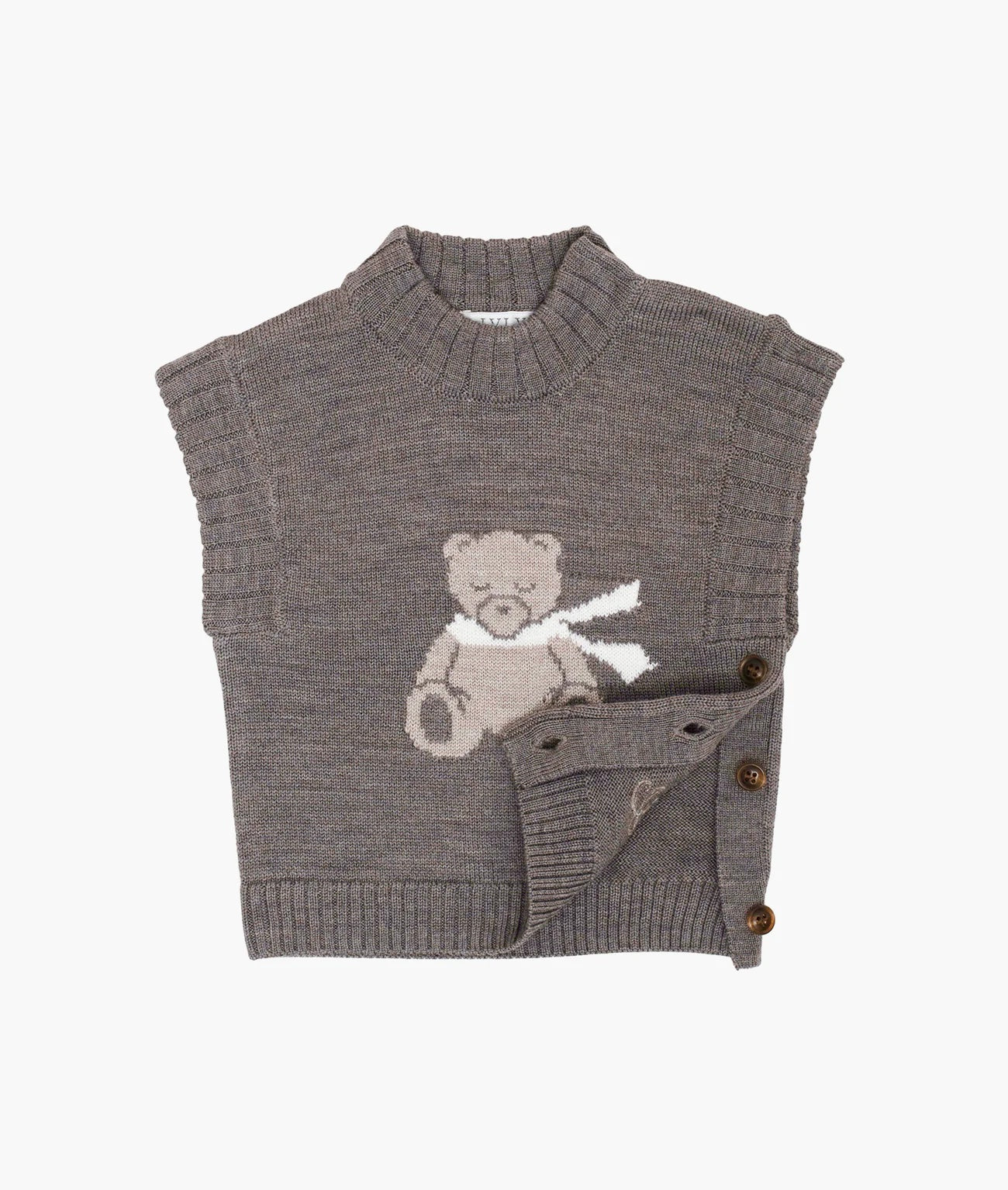 Teddy Knitted Vest Brown