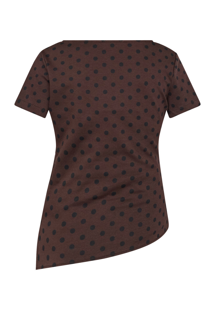 Veda Top Brown Black Dot