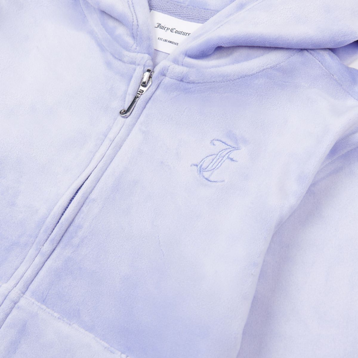 Tonal Velour Zip Tru Hoodie Jacaranda