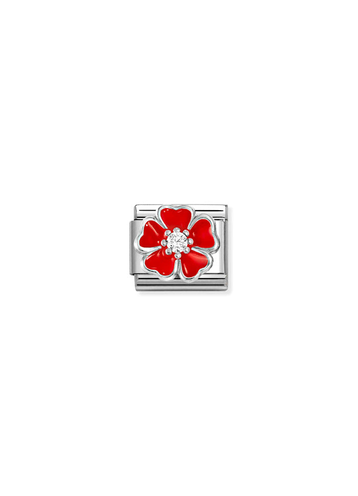 Enamel Flower Red